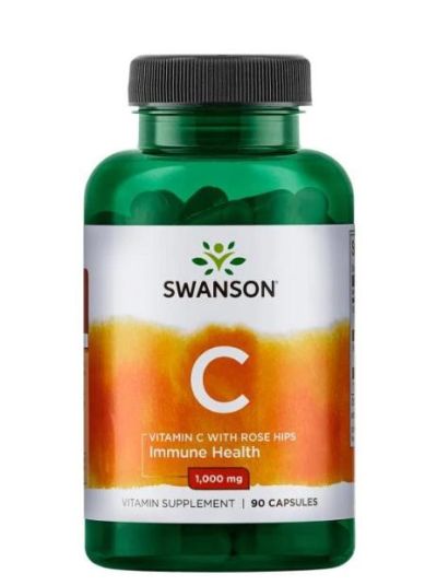 SWANSON VITAMIN C 1000 MG MIT HAGEBUTTEN 90 KAPSELN