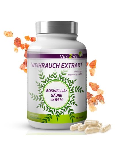 Vita2You Weihrauch Extrakt 600mg pro Kapsel - 180 Kapseln - 85% Boswelliasäure