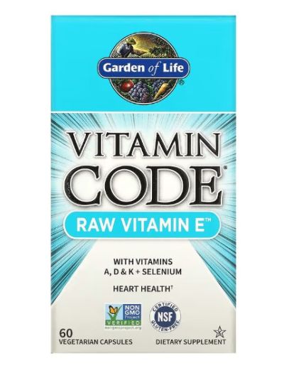 Garden of Life, Vitamin Code, RAW, Vitamin E, 60 vegetarische Kapseln