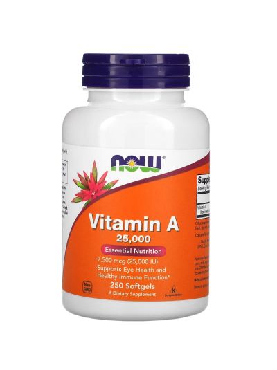 NOW FOODS VITAMIN A 25.000 IU DEPOT 250 SOFTGELS