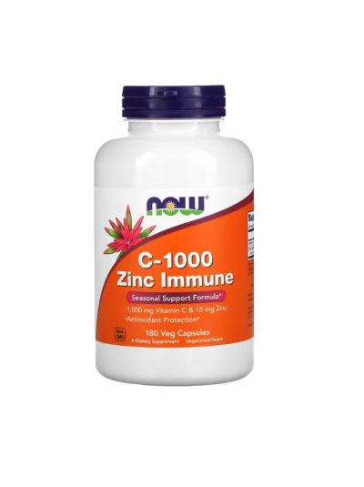 Now Foods C-1000 Zinc Immune, 180 pflanzliche Kapseln