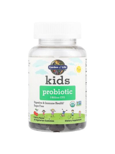 Garden of Life, Kids Probiotic Gummies, Cherry, 3 Billion CFU, 30 Vegetarian Gummies