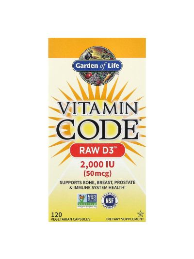 Garden of Life, Vitamin Code®, RAW D3™, 120 Vegetarian Capsules