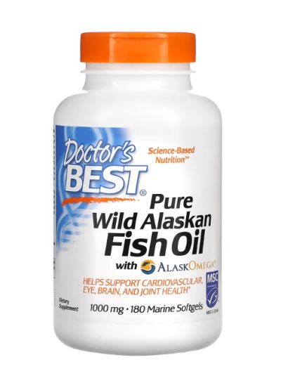 Doctor's Best reines wildes Alaska-Fischöl mit AlaskOmega, 1.000 mg, 180 kaps