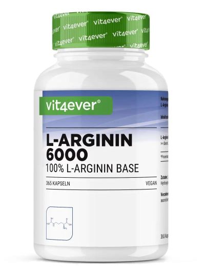 Vit4ever L-Arginin Intenso - 6000 mg pro Tagesportion - 365 Kapseln
