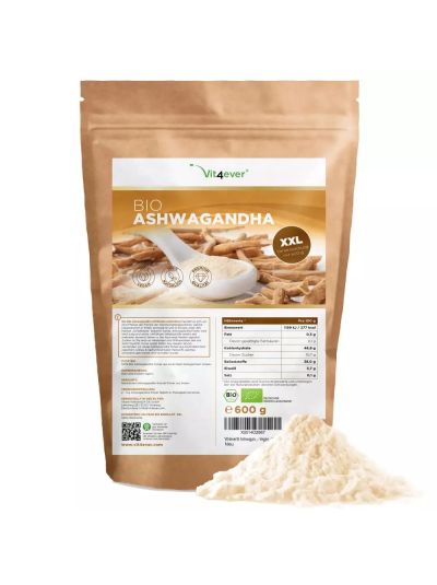 Vit4ever Bio Ashwagandha, ohne Zusätze, Pulver - 600 g