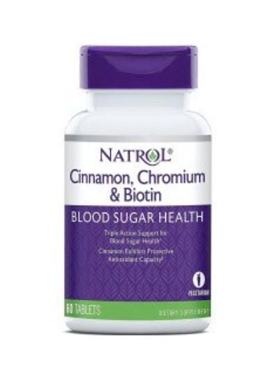 Natrol Cinnamon Zimt Chromium & Biotin 60 Tabletten