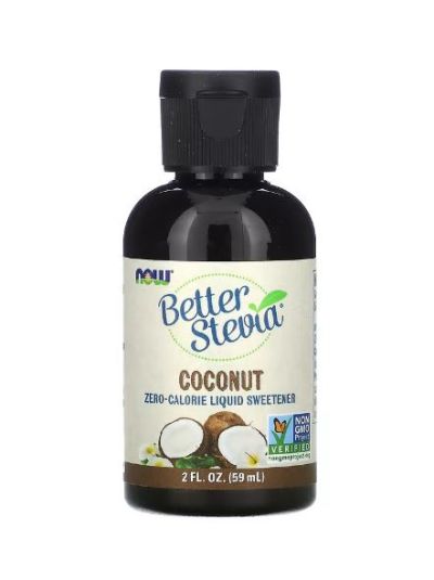 Now Foods Better Stevia flüssiger Süßstoff, Kokosnuss, 59 ml