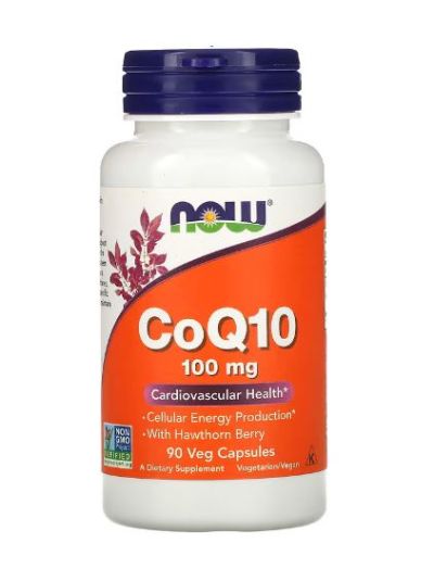 Now Foods CoQ10 mit Weißdorn, 100 mg, 90 pflanzliche Kapseln
