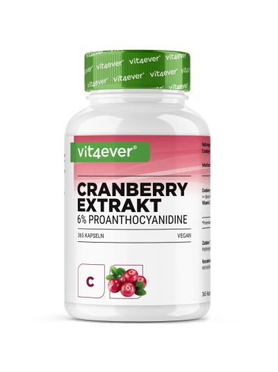 Vit4ever Cranberry mit Vitamin C - 365 Kapseln