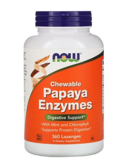 NOW FOODS PAPAYA-ENZYME ZUM KAUEN 360 PASTILLEN