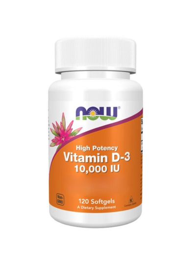 NOW Foods Vitamin D3, MAX Dosis, 250 mcg 10.000 IU, 120 Weichkapseln