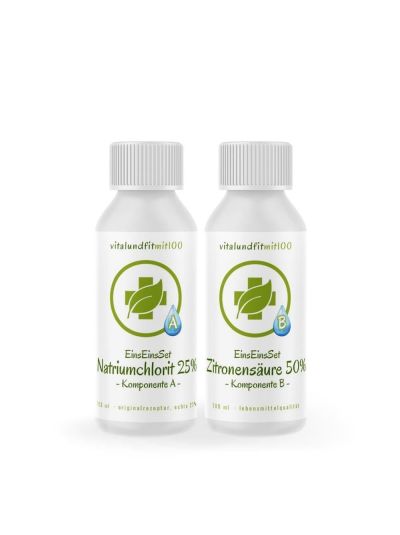 VITALUNDFITMIT100 NATRIUMCHLORIT Lösung 25% + ZitronenSäure 50% IM 100 ML SET