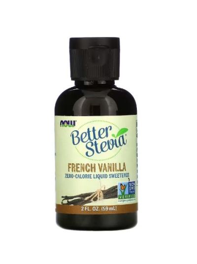 Now Foods Better Stevia flüssiger Süßstoff französische Vanille, 59 ml 