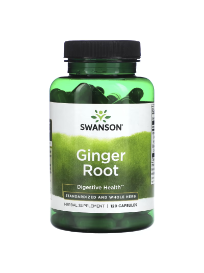 Swanson, Ginger Root, Standardized and Whole Herb, 120 Capsules