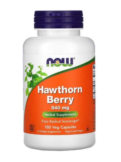 Now Foods Weißdornbeere, 540 mg, 100 pflanzliche Kapseln