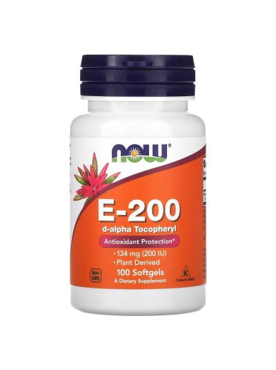 NOW Foods, E-200, 134 mg (200 IU), 100 Softgels