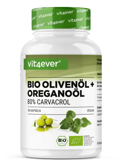 Vit4ever Bio Oreganoöl & Olivenöl, 90 Kapseln