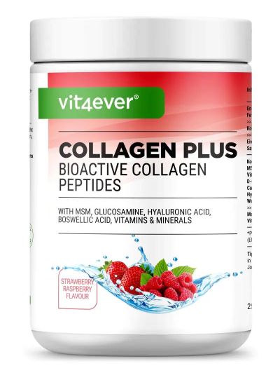 Vit4ever Kollagen Plus - Erdbeer-Hindbeere Geschmack, 500 g