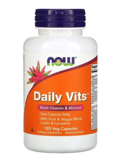 NOW FOODS DAILY VITS, MULTI-VITAMINE & MINERALIEN, 120 VEG-KAPSELN