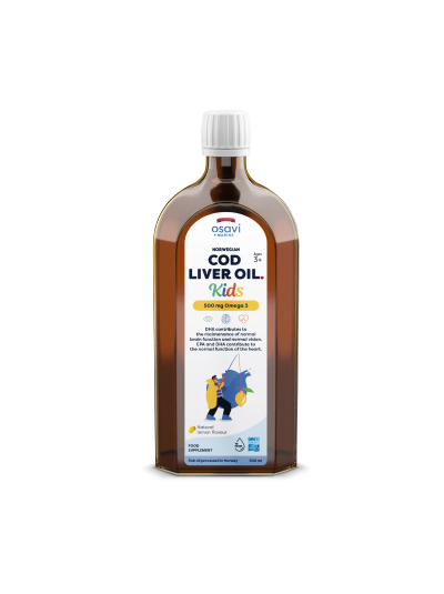 Osavi Norwegian Cod Liver Oil Kids 500 mg Omega 3, lemon flavour - 500 ml