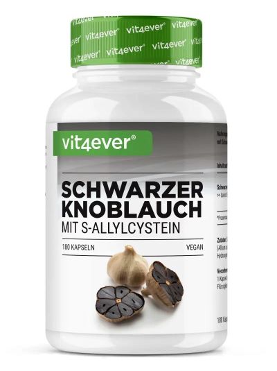 Vit4ever Schwarzer Knoblauch Extrakt - mit 750 mg 180 Kapseln
