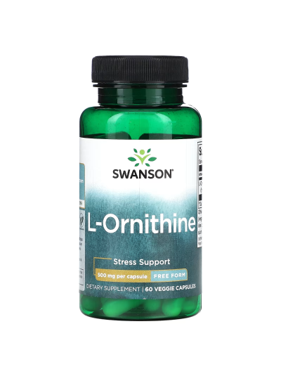 Swanson, L-Ornithine, Free Form, 500 mg, 60 Veggie Capsules