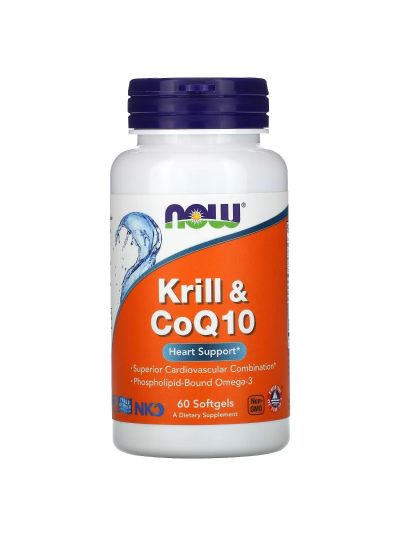 NOW Foods, Krill & CoQ10, 60 Softgels