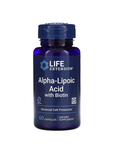 Life Extension, Alpha-Liponsäure mit Biotin, 60 Kapseln