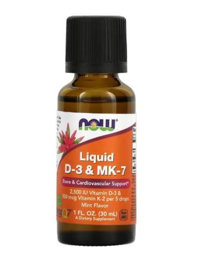 Now Foods Liquid D-3 & MK-7, flüssiges Vitamin D3 und MK-7, 30 ml