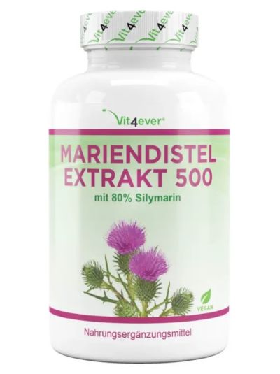 Vit4ever Mariendistel Extrakt 500 - 500mg -180 Kapseln