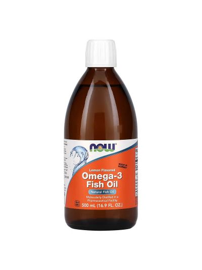 NOW Foods, Omega-3 Fish Oil, Lemon 500 ml
