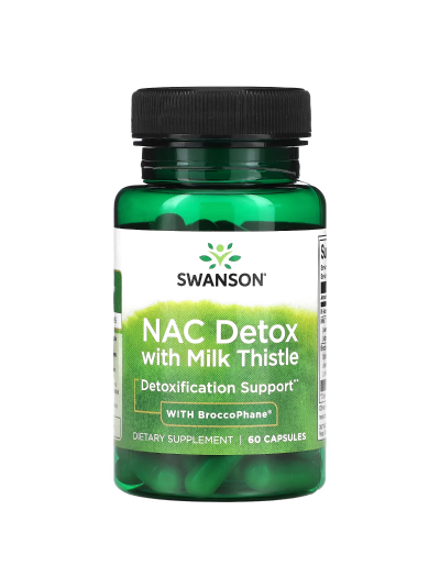 Swanson, NAC Detox with Milk Thistle with BroccoPhane, 60 Capsules