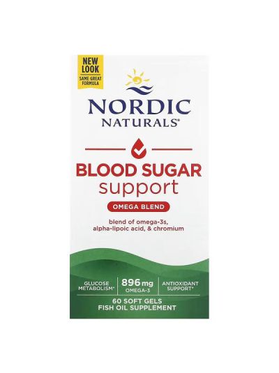 Nordic Naturals, Blood Sugar Support, Omega Blend, 896 mg, 60 Soft Gels 
