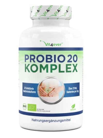 Vit4ever Probio 20 Komplex - Kulturen Komplex mit 20 Bakterienstämmen + Inulin - 180 Kapseln