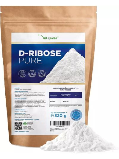 Vit4ever D-Ribose, ohne Zusätze, 320g