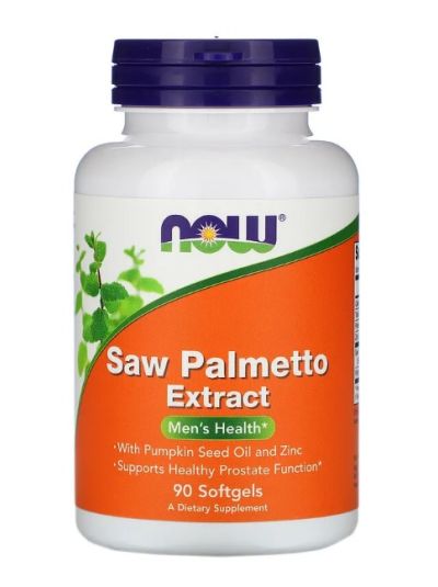 NOW Foods Saw Palmetto Extract mit Kürbiskernöl und Zink, 160 mg, 90 Kapseln
