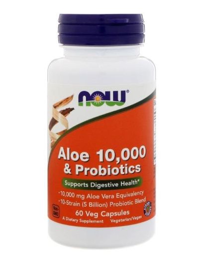 Now Foods Aloe Vera 10.000 & Probiotika 60 Veg Kapseln