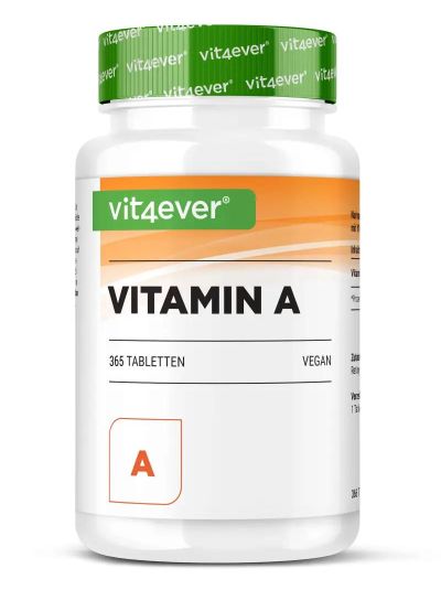Vit4ever Vitamin A - 10.000 I.E. (3000 µg) - Retinylacetat 365 Tabletten