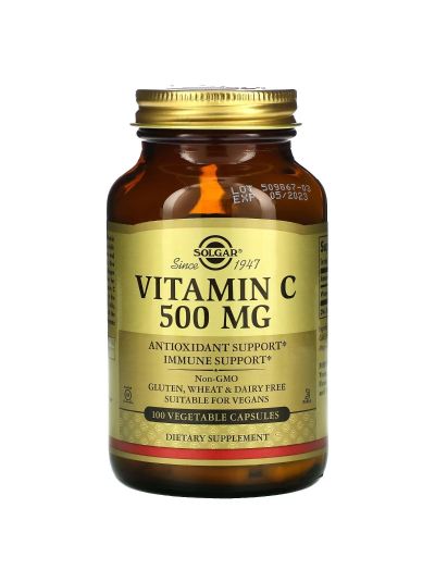 Solgar Vitamin C, 500 mg, 100 pflanzliche Kapseln
