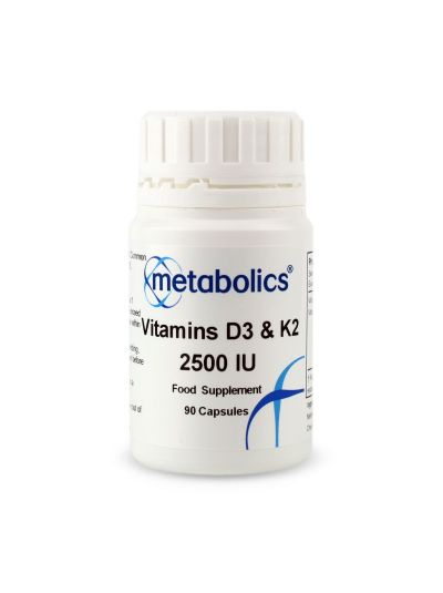Metabolics Vitamin D3 2500IU and K2 200 mcg, 90 Kapseln 