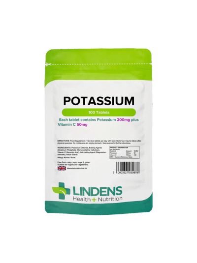 Lindens Potassium 200 mg 100 Tablets