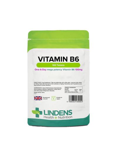 Lindens Vitamin B6 Pyridoxine 100 mg (100 tablets) 