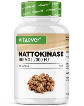 Vit4ever Nattokinase - 2000 FU - 365 Kapseln mit je 100 mg 