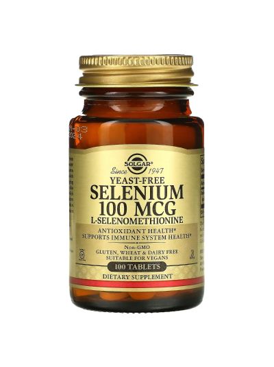 Solgar Selen, ohne Hefe, 100 mcg, 100 Tabletten