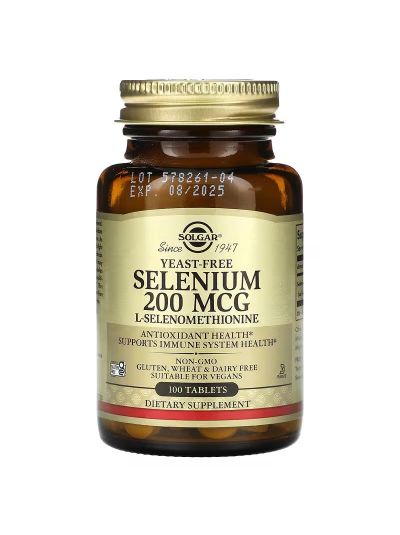 Solgar Selen, ohne Hefe, 200 mcg, 100 Tabletten