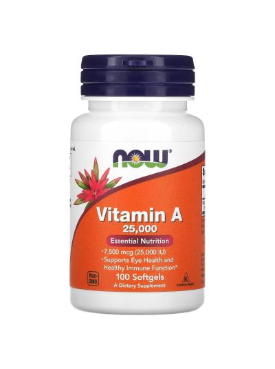 NOW FOODS VITAMIN A 25.000 IU DEPOT 100 SOFTGELS