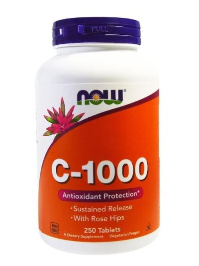 Now Foods C-1000 Langsame Freigabe, mit Hagebutten 250 Tabletten