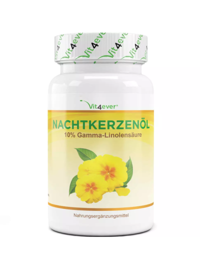 Vit4ever Nachtkerzenöl - 2000 mg pro Tag - 10% GLA - 180 Softgel-Kapseln