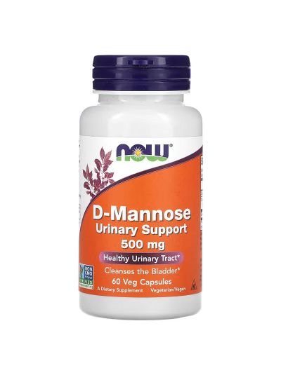 NOW Foods, D-Mannose, 500 mg, 60 pflanzliche Kapseln